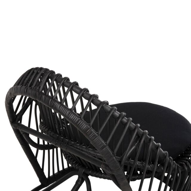 ΠΟΛΥΘΡΟΝΑ ΦΥΣΙΚΟ RATTAN ΜΕ ΜΑΞΙΛΑΡΙ-ΜΑΥΡΟ 80x97x85Υεκ.