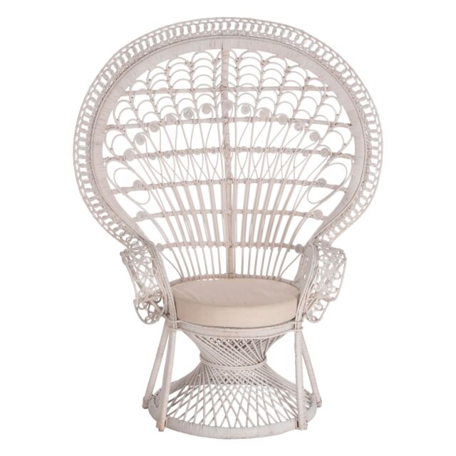 ΠΟΛΥΘΡΟΝΑ RATTAN ΣΕ ΛΕΥΚΟ-ΜΑΞΙΛΑΡΙ ΛΕΥΚΟ 114x72x150Yεκ.