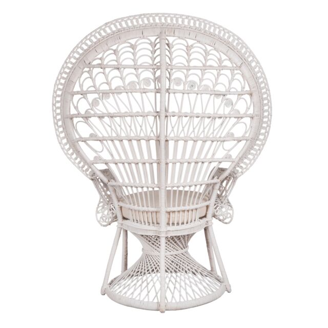 ΠΟΛΥΘΡΟΝΑ RATTAN ΣΕ ΛΕΥΚΟ-ΜΑΞΙΛΑΡΙ ΛΕΥΚΟ 114x72x150Yεκ.