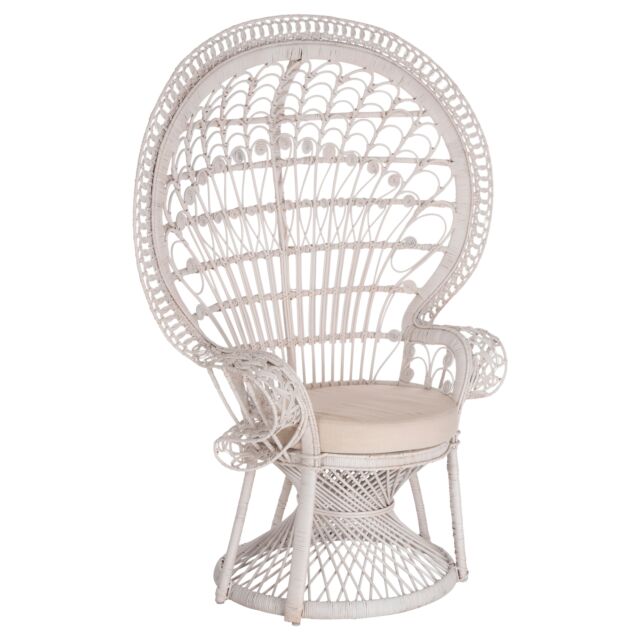 ΠΟΛΥΘΡΟΝΑ RATTAN ΣΕ ΛΕΥΚΟ-ΜΑΞΙΛΑΡΙ ΛΕΥΚΟ 114x72x150Yεκ.