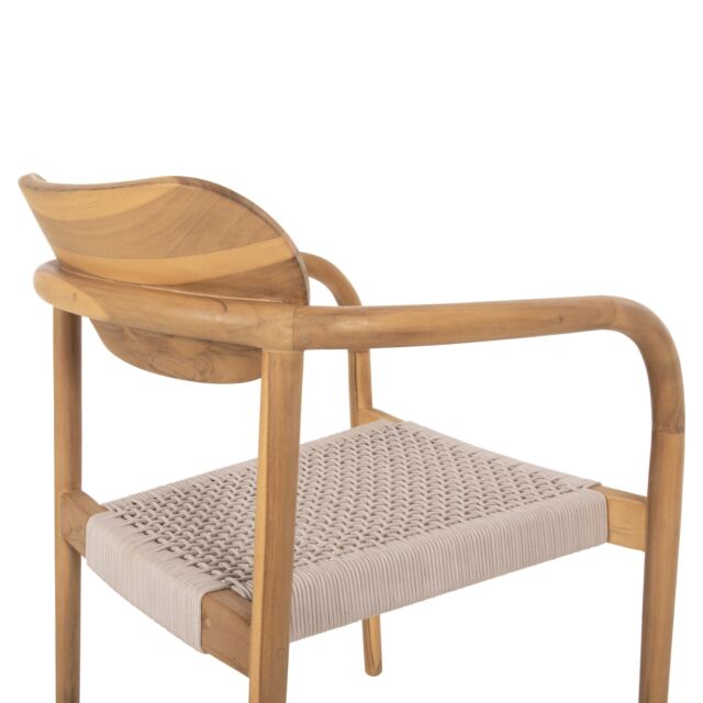 ΠΟΛΥΘΡΟΝΑ ΞΥΛΟ TEAK ΦΥΣΙΚΟ & ΜΠΕΖ ΣΧΟΙΝΙ 55x54x80Yεκ.