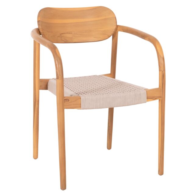 ΠΟΛΥΘΡΟΝΑ ΞΥΛΟ TEAK ΦΥΣΙΚΟ & ΜΠΕΖ ΣΧΟΙΝΙ 55x54x80Yεκ.