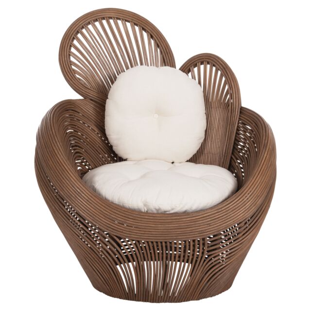 ΠΟΛΥΘΡΟΝΑ RATTAN ΚΑΦΕ-ΜΑΞΙΛΑΡΙΑ ΕΚΡΟΥ 100x74x112,5Υεκ.