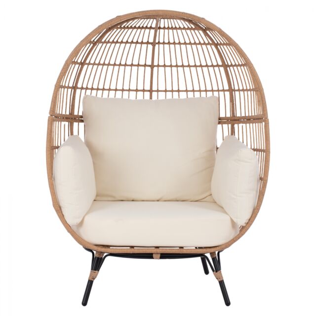 ΠΟΛΥΘΡΟΝΑ ΦΩΛΙΑ ALLEGRA ΜΕ WICKER ΣΕ ΜΠΕΖ ΑΠΟΧΡΩΣΗ 110x85x148 εκ.