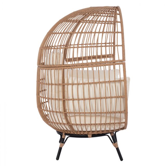 ΠΟΛΥΘΡΟΝΑ ΦΩΛΙΑ ALLEGRA ΜΕ WICKER ΣΕ ΜΠΕΖ ΑΠΟΧΡΩΣΗ 110x85x148 εκ.