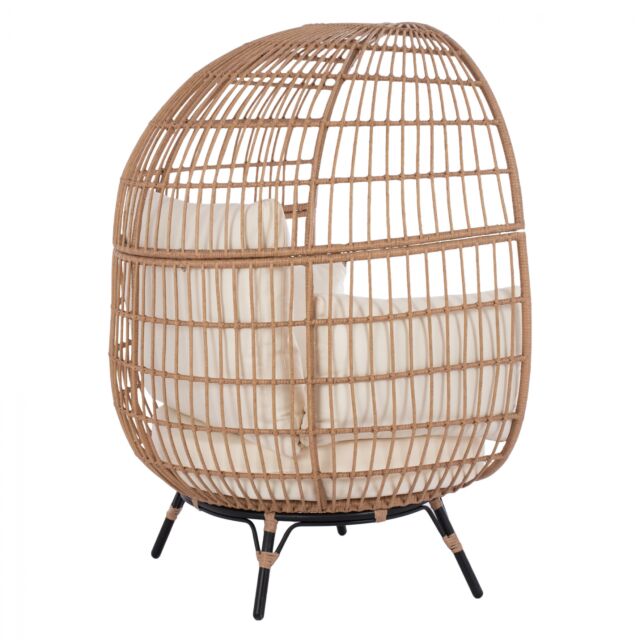 ΠΟΛΥΘΡΟΝΑ ΦΩΛΙΑ ALLEGRA ΜΕ WICKER ΣΕ ΜΠΕΖ ΑΠΟΧΡΩΣΗ 110x85x148 εκ.