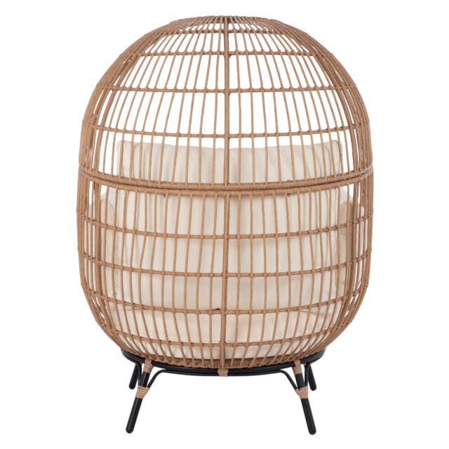ΠΟΛΥΘΡΟΝΑ ΦΩΛΙΑ ALLEGRA ΜΕ WICKER ΣΕ ΜΠΕΖ ΑΠΟΧΡΩΣΗ 110x85x148 εκ.