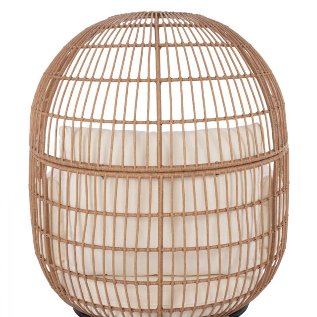 ΠΟΛΥΘΡΟΝΑ ΦΩΛΙΑ ALLEGRA ΜΕ WICKER ΣΕ ΜΠΕΖ ΑΠΟΧΡΩΣΗ 110x85x148 εκ.
