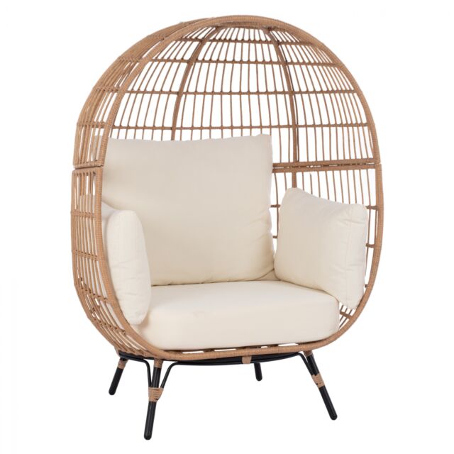 ΠΟΛΥΘΡΟΝΑ ΦΩΛΙΑ ALLEGRA ΜΕ WICKER ΣΕ ΜΠΕΖ ΑΠΟΧΡΩΣΗ 110x85x148 εκ.