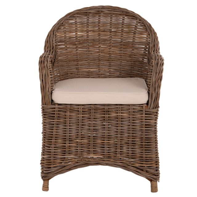 ΠΟΛΥΘΡΟΝΑ ΜΕ ΕΚΡΟΥ ΜΑΞΙΛΑΡΙ ΚΑΦΕ RATTAN 63x65x87Υεκ.