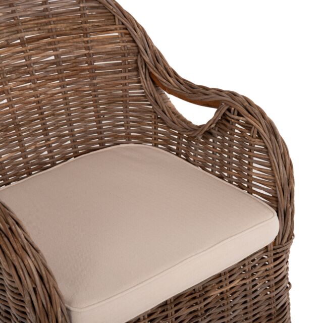 ΠΟΛΥΘΡΟΝΑ ΜΕ ΕΚΡΟΥ ΜΑΞΙΛΑΡΙ ΚΑΦΕ RATTAN 63x65x87Υεκ.