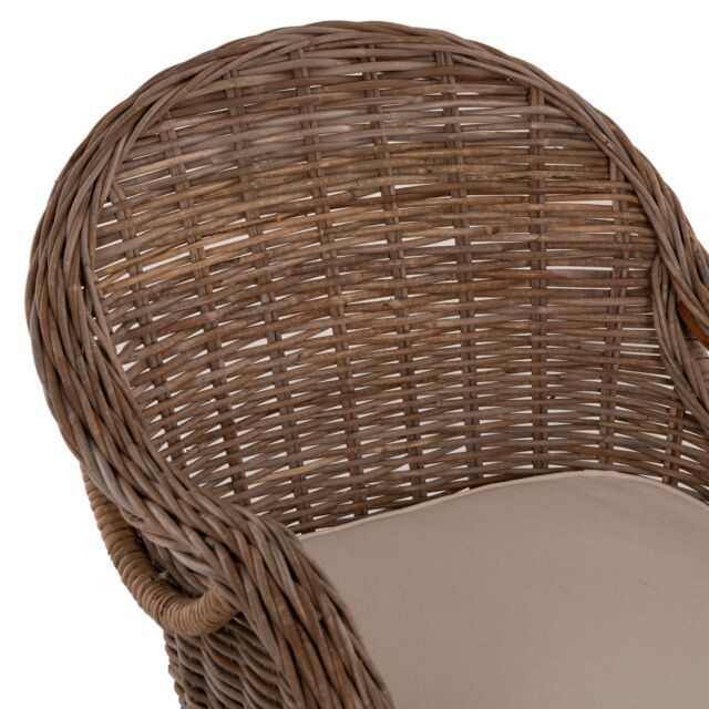 ΠΟΛΥΘΡΟΝΑ ΜΕ ΕΚΡΟΥ ΜΑΞΙΛΑΡΙ ΚΑΦΕ RATTAN 63x65x87Υεκ.