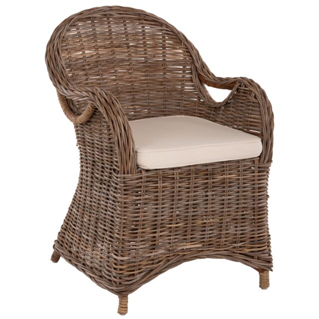 ΠΟΛΥΘΡΟΝΑ ΜΕ ΕΚΡΟΥ ΜΑΞΙΛΑΡΙ ΚΑΦΕ RATTAN 63x65x87Υεκ.