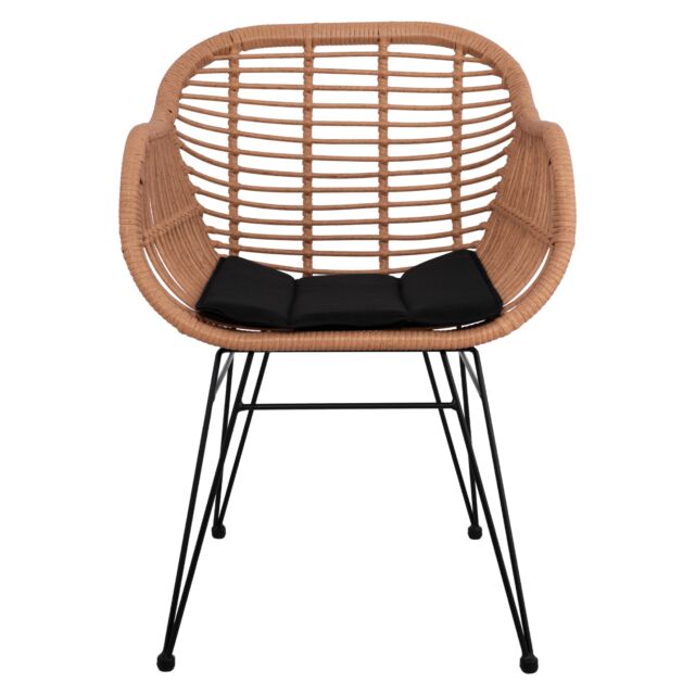 ΠΟΛΥΘΡΟΝΑ ΜΕ ΜΑΞΙΛΑΡΙ ΜΕΤΑΛΛΙΚΗ ΜΕ WICKER ΜΠΕΖ 57,5x60x82Υ εκ.