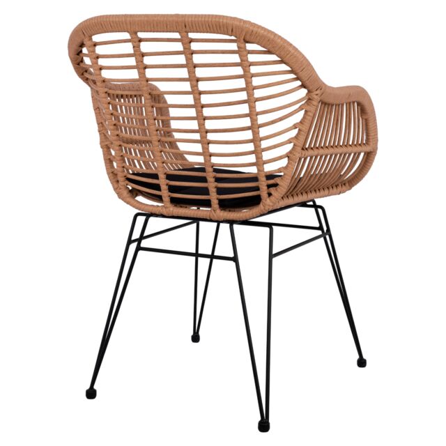 ΠΟΛΥΘΡΟΝΑ ΜΕ ΜΑΞΙΛΑΡΙ ΜΕΤΑΛΛΙΚΗ ΜΕ WICKER ΜΠΕΖ 57,5x60x82Υ εκ.