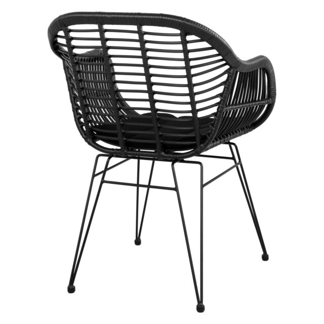 ΠΟΛΥΘΡΟΝΑ ΜΕ ΜΑΞΙΛΑΡΙ ΜΕΤΑΛΛΙΚΗ ΜΕ WICKER ΜΑΥΡΟ 57,5x60x82Υ εκ.