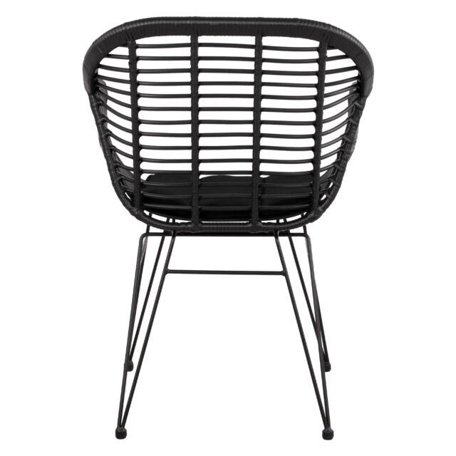 ΠΟΛΥΘΡΟΝΑ ΜΕ ΜΑΞΙΛΑΡΙ ΜΕΤΑΛΛΙΚΗ ΜΕ WICKER ΜΑΥΡΟ 57,5x60x82Υ εκ.