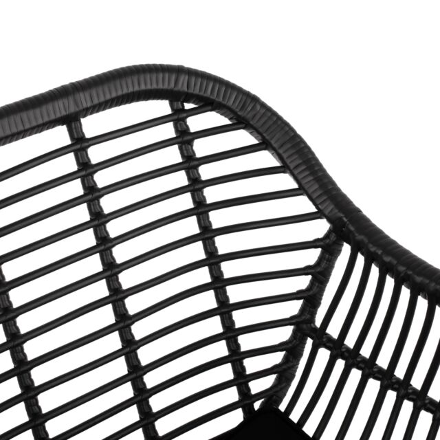 ΠΟΛΥΘΡΟΝΑ ΜΕ ΜΑΞΙΛΑΡΙ ΜΕΤΑΛΛΙΚΗ ΜΕ WICKER ΜΑΥΡΟ 57,5x60x82Υ εκ.