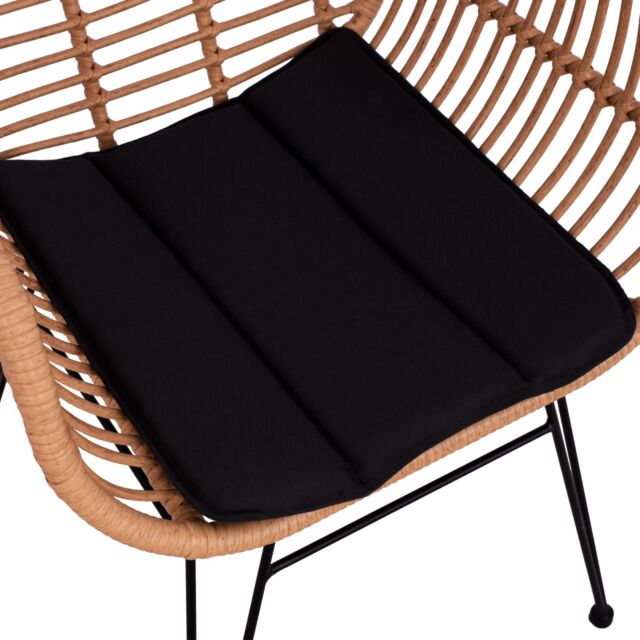 ΠΟΛΥΘΡΟΝΑ ΜΕ ΜΑΞΙΛΑΡΙ ΜΕΤΑΛΛΙΚΗ ΜΕ WICKER ΜΠΕΖ 57,5x60x82Υ εκ.