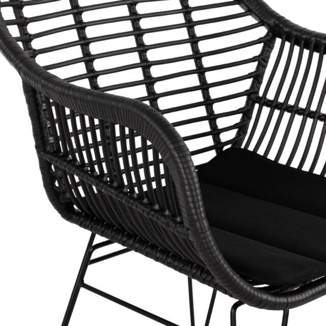 ΠΟΛΥΘΡΟΝΑ ΜΕ ΜΑΞΙΛΑΡΙ ΜΕΤΑΛΛΙΚΗ ΜΕ WICKER ΜΑΥΡΟ ΧΡΩΜΑ 58x59x82 εκ.