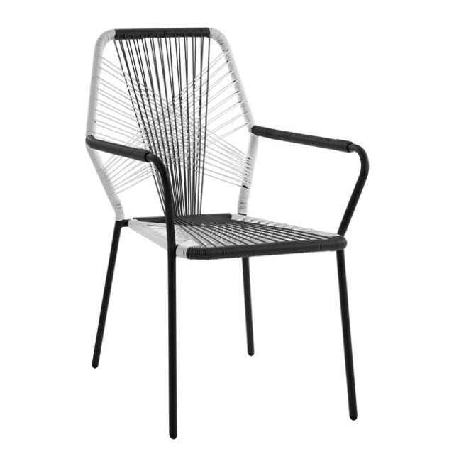 ΠΟΛΥΘΡΟΝΑ ΜΕΤΑΛΛΙΚΗ ΜΕ WICKER ΛΕΥΚΟ ΓΚΡΙ 59x59x90 cm