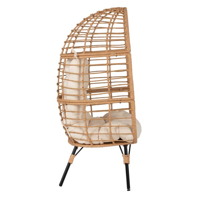 ΠΟΛΥΘΡΟΝΑ Τ.ΦΩΛΙΑ RATTAN ΜΕΤΑΛ. ΠΟΔΙΑ ΜΑΥΡΑ 77x72x148 εκ.