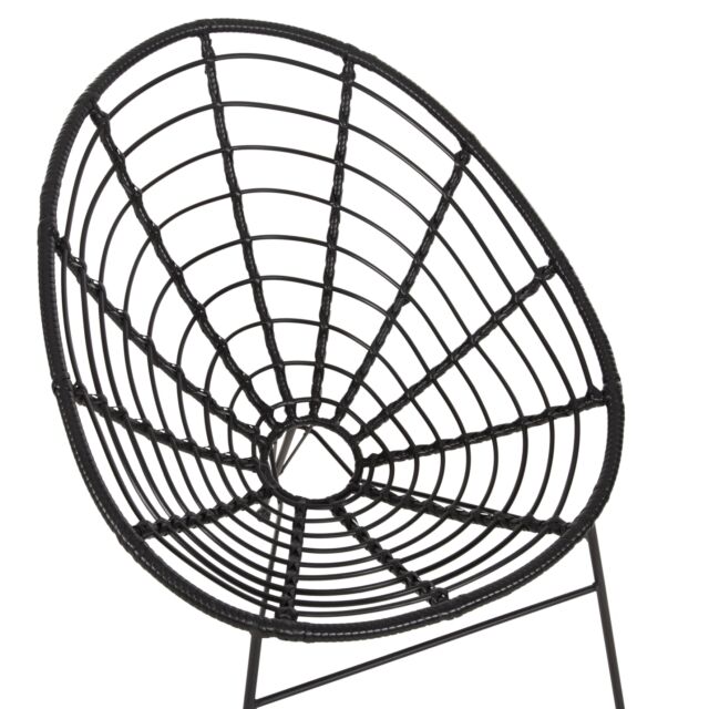 ΠΟΛΥΘΡΟΝΑ ΤΥΠΟΥ ΦΩΛΙΑ ΜΕΤΑΛΛΙΚΗ ΜΕ WICKER-ΜΑΥΡΟ 73x78x88Υεκ.