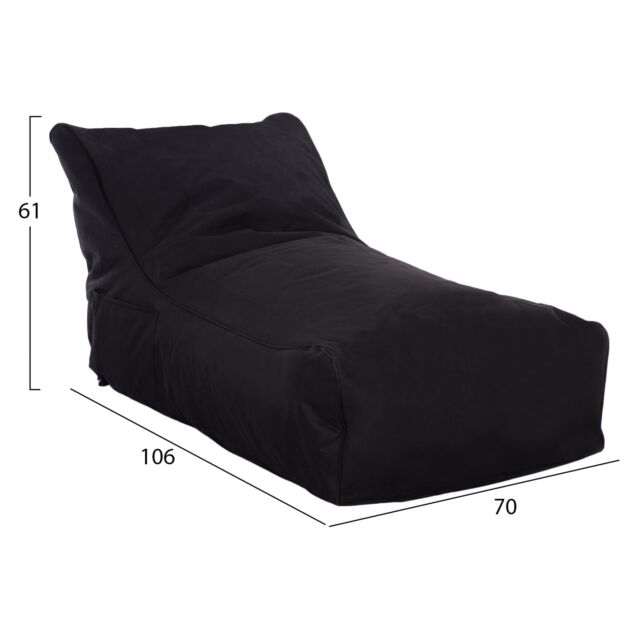ΠΟΥΦ BLOOM ΑΔΙΑΒΡΟΧΟ ΜΑΥΡΟ ΜΕ UV PROTECTION  106x70x61Υ εκ.