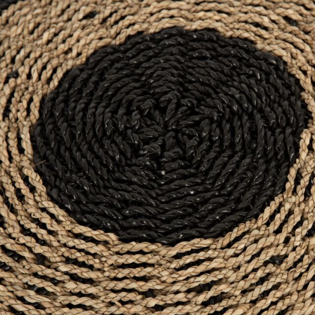 ΠΟΥΦ ΣΚΑΜΠΟ SEAGRASS ΣΕ ΦΥΣΙΚΟ-ΜΑΥΡΟ ΧΡΩΜΑ Φ60x35Yεκ.