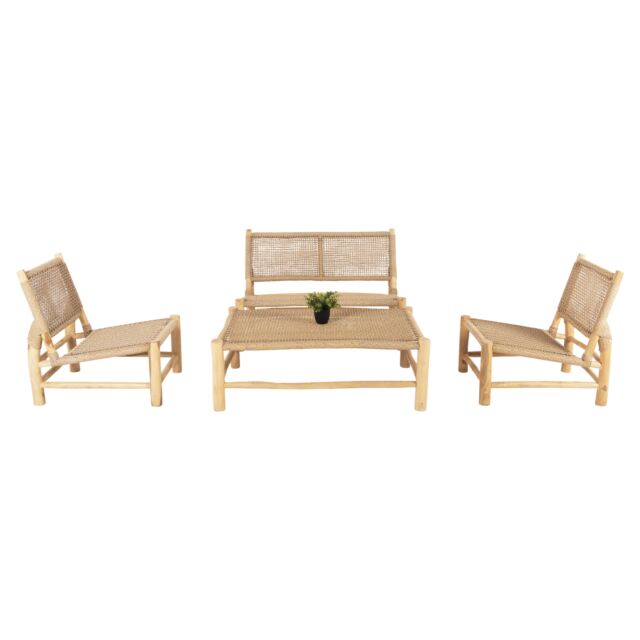 ΣΑΛΟΝΙ ΕΞΩΤ. ΧΩΡΟΥ 4ΤΜΧ ΜΑΣΙΦ TEAK-ΣΥΝΘ.RATTAN-ΦΥΣΙΚΟ