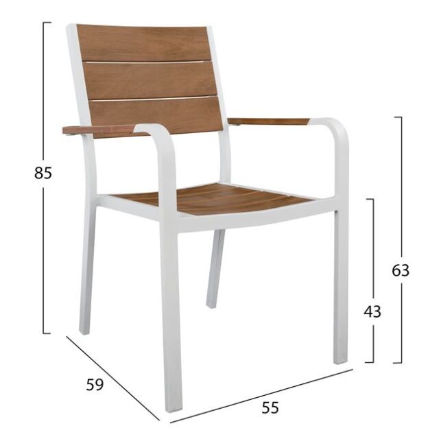 ΣΕΤ 3ΤΜΧ ΜΕ ΤΡΑΠΕΖΙ 80Χ80Χ73Υ & ΠΟΛΥΘΡΟΝΕΣ ΑΛΟΥΜΙΝΙΟΥ ΣΕ ΛΕΥΚΟ ΧΡΩΜΑ 