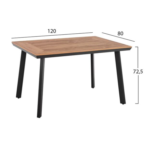 ΣΕΤ 5ΤΜΧ ΜΕ ΤΡΑΠΕΖΙ ΑΛΟΥΜΙΝΙΟΥ POLYWOOD 120Χ80Χ72,5Υ & ΚΑΡΕΚΛΕΣ VERANDA ΓΚΡΙ
