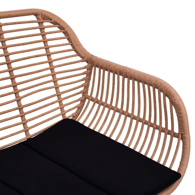 ΣΕΤ ΣΑΛΟΝΙ 4ΤΜΧ ΜΕΤΑΛΛΟ & WICKER ΣΕ ΜΠΕΖ ΧΡΩΜΑ