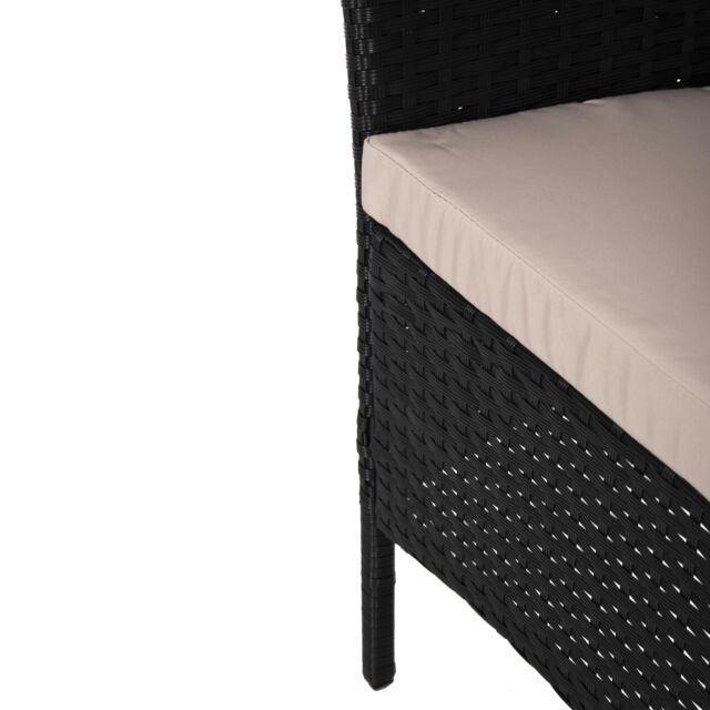 ΣΕΤ ΣΑΛΟΝΙ 4ΤΜΧ  ΣΥΝΘ.RATTAN ΜΑΥΡΟ-ΚΑΠΟΥΤΣΙΝΟ ΜΑΞΙΛΑΡΙΑ