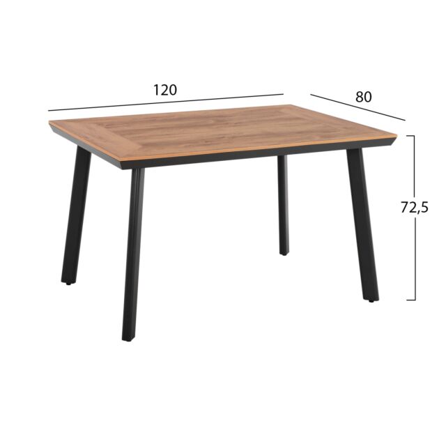 ΣΕΤ ΤΡΑΠΕΖΑΡΙΑΣ 5ΤΜΧ ΤΡΑΠΕΖΙ 120x80 & ΠΟΛΥΘΡΟΝΑ ΜΕΤΑΛΛΙΚΗ TEXTLINE ΓΚΡΙ 
