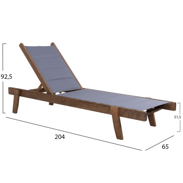 ΞΑΠΛΩΣΤΡΑ ΞΥΛΟ ΟΞΙΑΣ ΣΕ ΚΑΡΥΔΙ-ΓΚΡΙ TEXTILENE 204x65x31,5-92,5Υεκ.