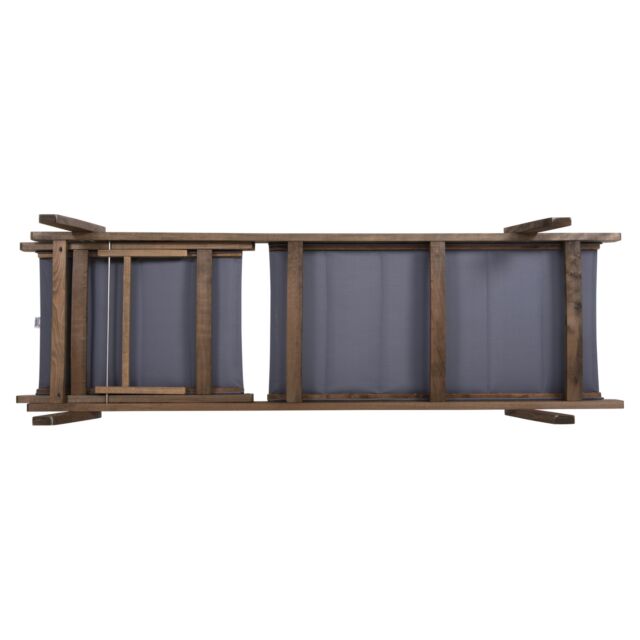 ΞΑΠΛΩΣΤΡΑ ΞΥΛΟ ΟΞΙΑΣ ΣΕ ΚΑΡΥΔΙ-ΓΚΡΙ TEXTILENE 204x65x31,5-92,5Υεκ.