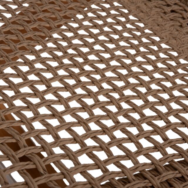 ΞΑΠΛΩΣΤΡΑ TEAK ΞΥΛΟ ΚΑΙ ΣΧΟΙΝΙ VIRO ΣΕ ΠΛΕΞΗ WICKER 191x65x86Yεκ.
