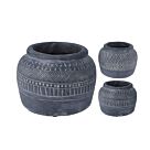 ANTIQUE ΚΑΣΠΩ ΣΕ 2 ΣΧΕΔΙΑ ΤΣΙΜΕΝΤΟ ΜΑΥΡΟ 16xH13cm