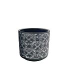 ΚΑΣΠΩ ΓΚΡΙ/ΛΕΥΚΟ ΣΤΡΟΓΓΥΛΟ MOTIBO ΑΝΘΗ ΜΙΚΡΟ - Φ13x12cm