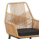 Πολυθρόνα Tanish pakoworld rattan φυσικό-πόδι μαύρο μέταλλο 58x58.5x87εκ