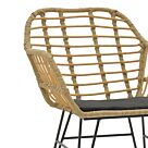 Πολυθρόνα Bulan pakoworld wicker rattan καφέ-μεταλλικό μαύρο πόδι-μαύρο μαξιλάρι 58x64x81εκ
