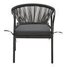 Πολυθρόνα Jerqui pakoworld wicker rattan μαύρο-μεταλλικό μαύρο πόδι-μαύρο μαξιλάρι 60x64x78εκ