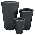 ΓΛΑΣΤΡΑ FIBERCLAY ΣΕΤ/3 ΑΝΘΡΑΚΙ ΜΑΡΜΑΡΟ ΚΩΝΟΣ S:Φ31x45, M:Φ40x60, L:Φ51x80cm 18/ΠΑΛ