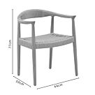 Πολυθρόνα Juvan pakoworld φυσικό rubberwood 64x53x77εκ