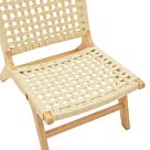 Πολυθρόνα Polisin pakoworld σχοινί-rubberwood σε φυσική απόχρωση 55x80x77εκ