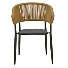 Πολυθρόνα κήπου Raven pakoworld rattan μπεζ-ανθρακί 57x62x78εκ