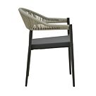Πολυθρόνα κήπου Elation pakoworld rattan-αλουμίνο ανθρακί 57x56x78εκ