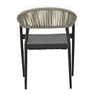 Πολυθρόνα κήπου Elation pakoworld rattan-αλουμίνο ανθρακί 57x56x78εκ