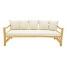 Καναπές Roziana pakoworld φυσικό teak ξύλο 210x100x80εκ